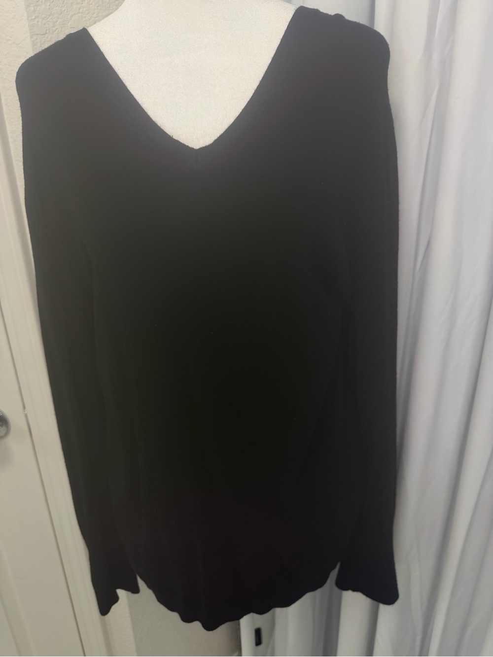 JM Collection Solid Black Knit Pullover Sweater Women's Size XL EUC